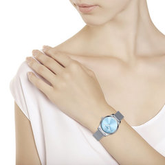 327.71.00.000.03.01.2 - Женские стальные часы с круглым, голубым циферблатом
