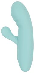 Бирюзовый мини-вибратор с клиторальным отростком Rabbit Vibrator - 15,5 см. - 