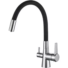 Смеситель для кухни со встроенным фильтром HAIBA HB76858-7 хром-черный