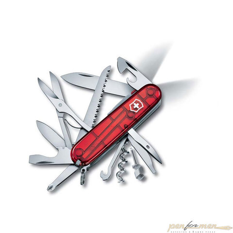 Нож Victorinox Huntsman Lite 91 мм 21 функция прозрачный красный (1.7915.T)