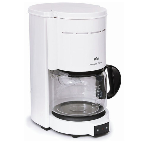 Кофеварка капельная BRAUN KF47/1, 1000 Вт, объем 1,3 л, автоотключение, белая