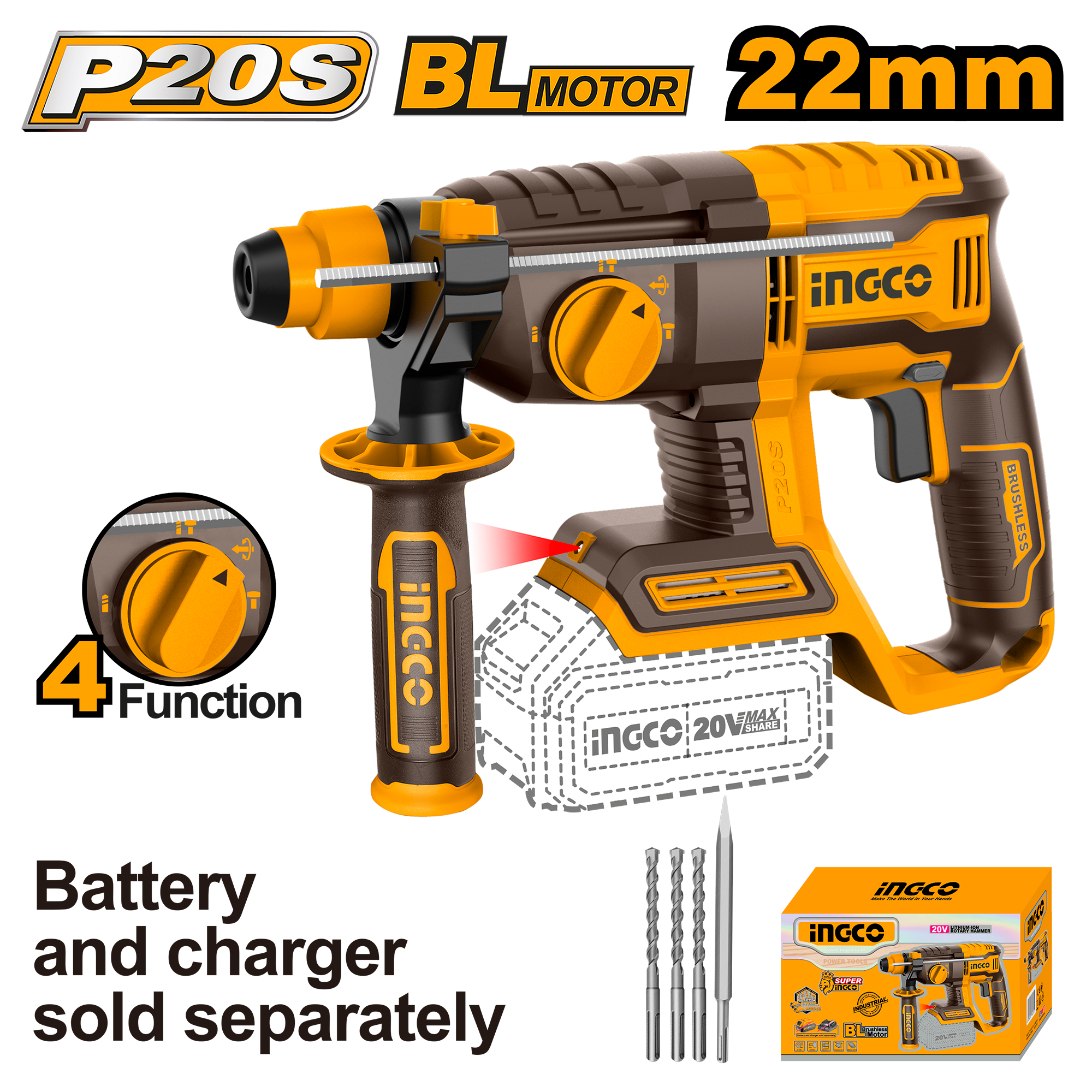 SDS Plus INGCO CRHLI20208 INDUSTRIAL 20 2 8 871 INGCO