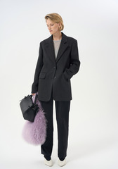 Пальто-пиджак Soho из 100% шерсти, серая елочка