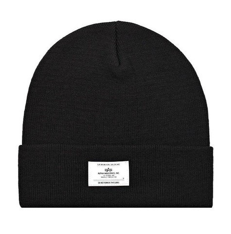Шапка Alpha Industries Essential Beanie Black (Черная)