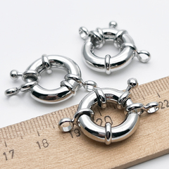 Замок-штурвал, цвет серебро (родий), размер 19 мм, цена за 1 шт