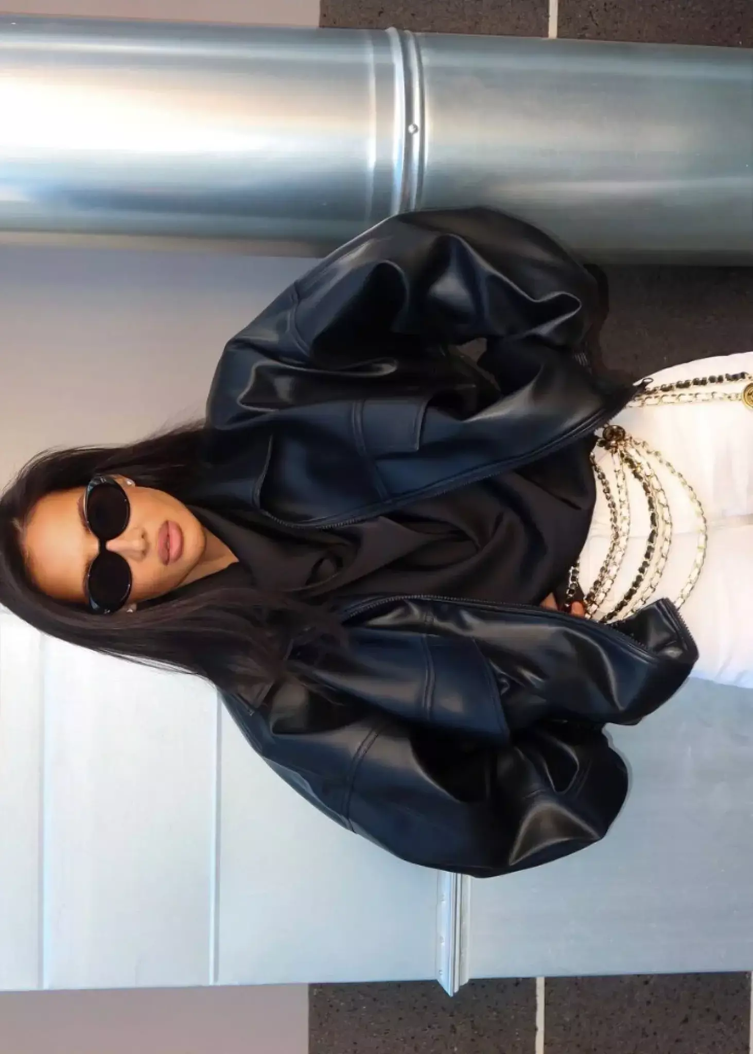 Куртка из эко-кожи "Кэш", Черный