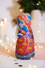 Деревянный Дед Мороз с посохом и мешком подарков, 24 см, Россия