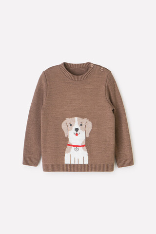 джемпер  для мальчика  КВ 30121/ш/темно-бежевый