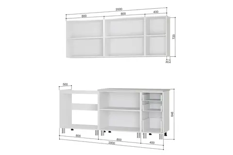 Кухня Рио 2.0 м белый / маренго