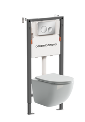 Ceramica Nova CN3009_121001CH Комплект Подвесной унитаз FORMA Rimless + Система инсталляции Balance кнопка Circle, хром глянцевый фото