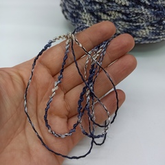 T1245 Фактурная вискоза 220м/100гр Сине-белая