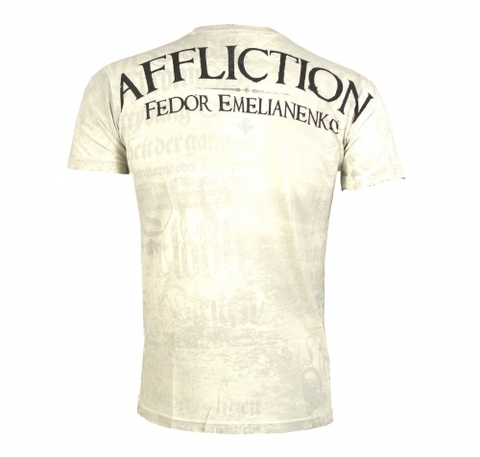 Affliction | Футболка мужская Warbird Fedor Emelianenko White LAST EMPEROR A1088W спина