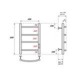 Полотенцесушитель электрический Point PN04846 П4 400x600 диммер справа, хром