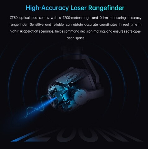 Камера SIYI ZT30 optical pod с тепловизором, дальномером, 3-осевым подвесом, 4К, 30/180 зум