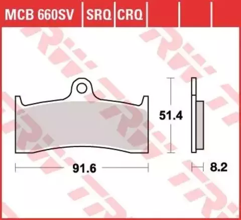 Колодки тормозные дисковые MCB660SV