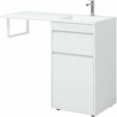 Aquanet 239299 Тумба c раковиной Токио 110 R напольная 1 ящик, б/к цвет белый глянец (239299) фото