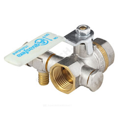 Кран шаровой латунь со спускником 1112 Standard никель Ду 15 Ру40 ВР G1/2" рычаг полнопроходной Aquasfera 1112-01