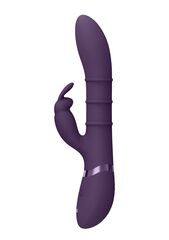 Фиолетовый вибромассажер-кролик с 3 стимулирующими кольцами Sora - 24,2 см. - 