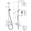 Cersanit MODUO 64314 Душевая система (смеситель стандартный) с изливом 5 режимов шланг 150 металл