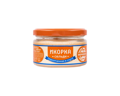 Икорка Меридиан подкапченная в соусе стекл.160гр