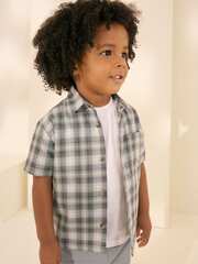 Рубашка с коротким рукавом для мальчика Next AD1-668, Черный, Белый