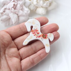 Подвеска Лошадка, хохлома, 50*45 мм, S007