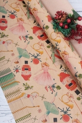 Упаковочная бумага крафт, НГ Принцесса для Щелкунчика, 80 г, 0,7*1 м, 5 листов