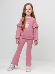 брюки  для девочки  КР 400871/темно-розовый 1710 к643