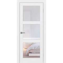 Купить Межкомнатная дверь экошпон Турин 530.222 белый лёд остеклённая