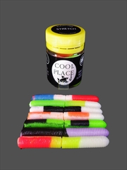 Форелевая силиконовая приманка COOL PLACE BUK FLOATING STRETCH цвет MIX 4  ( плавающая/ тянущаяся ) 65 мм/ 7 шт в банке.