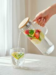 Кувшин для воды Zeus Glaffe с фильтром в крышке стеклянный, 1500 мл