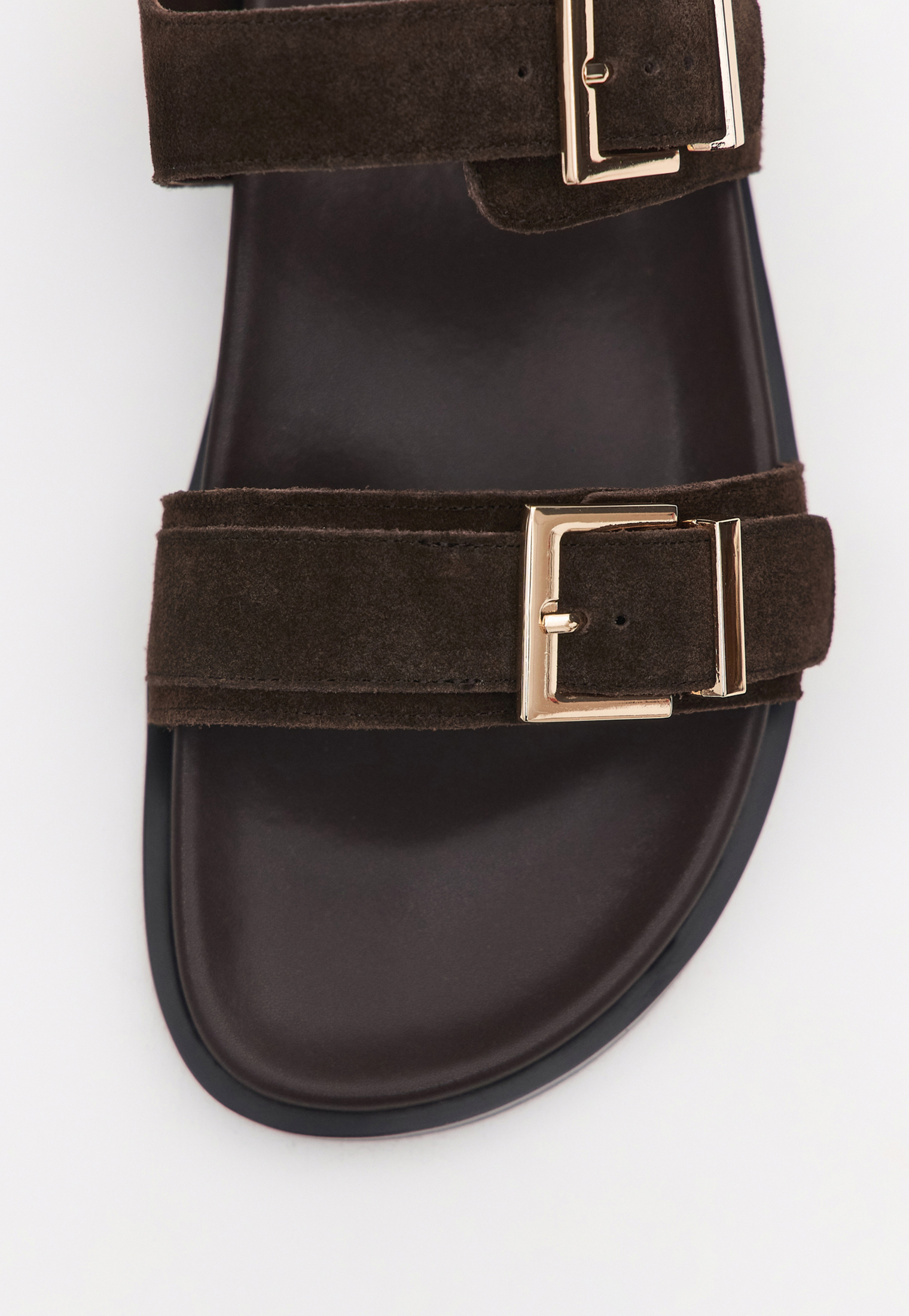 Сандалии из натуральной замши, коричневый