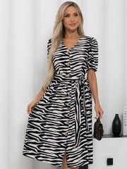 Платье с пуговицами Антонелла (синее/зебра) П15621-45М LT Collection
