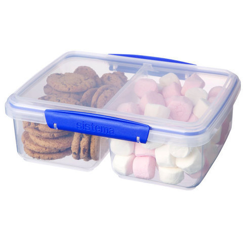 Контейнер двойной 2л Sistema Klip It синий