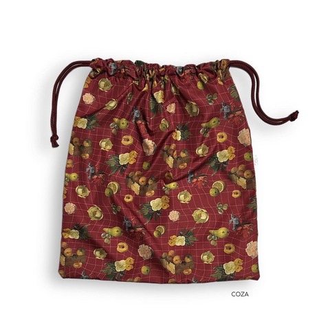Мешок COZA  для хранения вещей с принтом "Разобранный Хруцкий", красный фон, на шнурке, 33х37 см