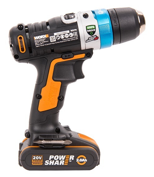 Дрель-шуруповерт аккумуляторная WORX AiDrill WX178.1, 20В, 2Ач x2, кейс