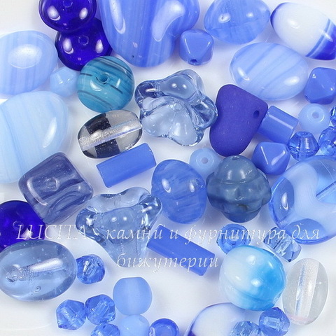 Бусины Preciosa микс 3 "Blue" голубой