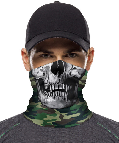 Картинка бандана-труба Skully Wear Tube skull camo Grey skull camo - 1