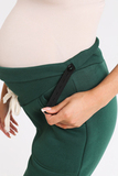 Утепленные спортивные брюки для беременных 12235 темно-зеленый