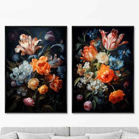 ArtNoMore - Набор из 2-х репродукций картин на холсте Ramo de flores, 2024г.