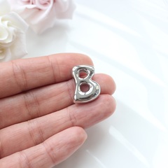 Подвеска буквы B родий, 20 мм, 1 шт, П1108