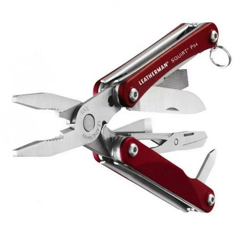 Мультитул-брелок Leatherman Squirt PS4 Red, 9 функций (831227) цвет красный | Multitool-Leatherman.Ru