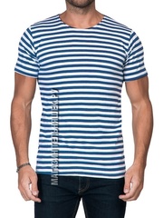 Купить Футболка-тельняшка прямая (голубая полоса) в Магазине тельняшек