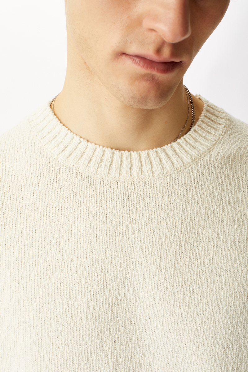 Молочный пуловер с коротким рукавом SIMOII