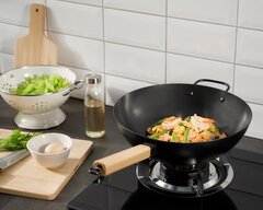 Вок с крышкой IKEA VARDAGEN (ВАРДАГЕН), Углеродистая сталь, 32 см