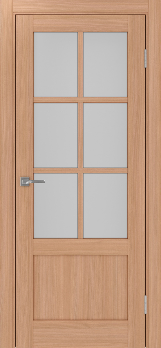 Дверь межкомнатная Оптима Порте Турин 541ПФ.2221, цвет темный ясень, экошпон, стекло мателюкс