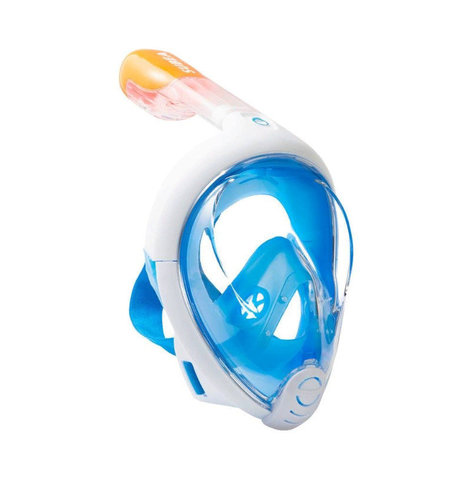 Маска для плавания Free Breath голубая (размер S/M)