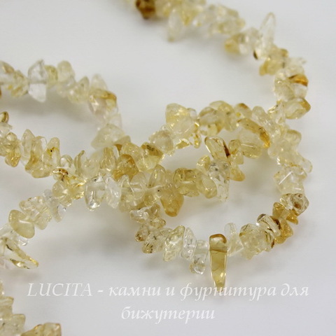 Бусина Цитрин (искусств), крошка, 3-9 мм, нить