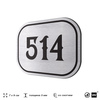 Номерок на дверь квартиры 514, для кабинета, офиса, шильдик 9 х 7 см, серебристый, Айдентика Технолоджи