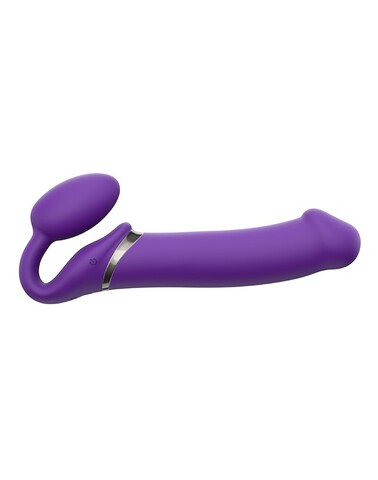 Фиолетовый безремневой вибрострапон Silicone Bendable Strap-On - size XL - Strap-on-me 6013946